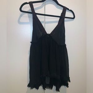 Black Boho Sheer Tank